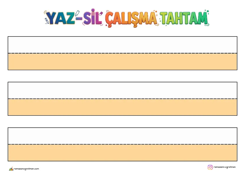 1. Sınıf İlk Okuma Yazma Yaz-Sil Çalışma Tahtası Şablonu – Lamine Edilebilir (Pdf) - Öğretmen Onaylı A4 Çıktı ve PDF 1. Sınıf İlk Okuma Yazma Yaz-Sil Çalışma Tahtası Şablonu – Lamine Edilebilir (Pdf) - MEB 2026-2027 Müfredatına Uygun İlkokul Kırtasiye İhtiyaç Listesi