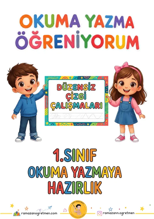 1. Sınıf İlk Okuma Yazma Düzensiz Çizgi Çalışmaları