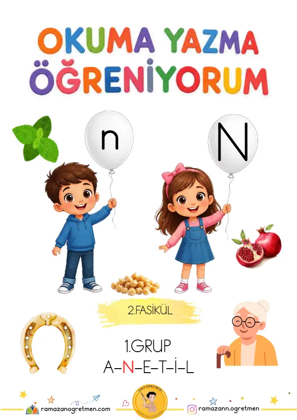 1. Sınıf İlk Okuma Yazma N Sesi Çalışmaları – N Harfi Fasikülü