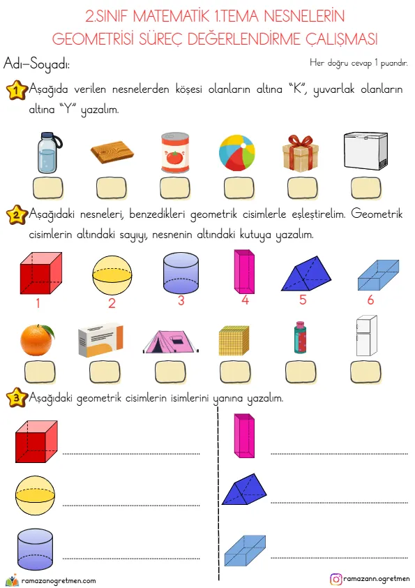 2. Sınıf Matematik Nesnelerin Geometrisi Süreç Değerlendirme Çalışması Ve Ölçeği 3 Sayfa (PDF) - Sayfa 1 A4 Baskıya Hazır PDF 2. Sınıf Matematik Nesnelerin Geometrisi Süreç Değerlendirme Çalışması Ve Ölçeği 3 Sayfa (PDF) - MEB 2026-2027 Müfredatına Uygun İlkokul PDF Çalışma Kağıdı ve Etkinliği