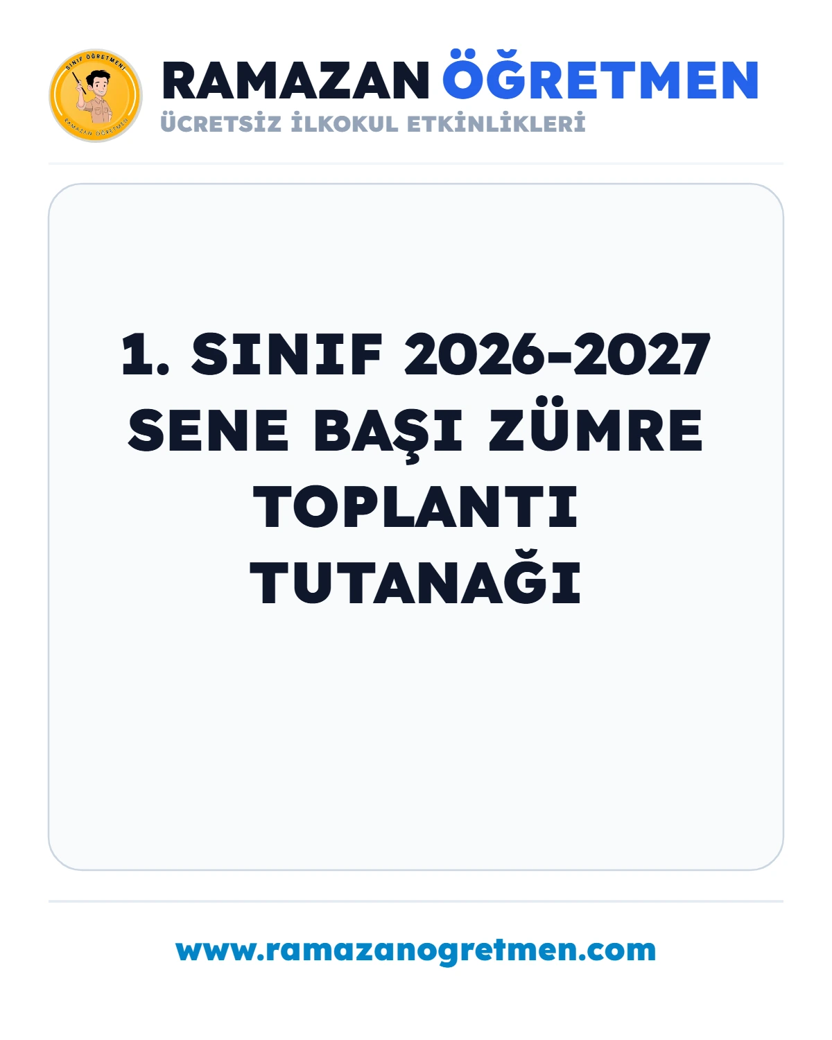 1. Sınıf 2026-2027 Sene Başı Zümre Toplantı Tutanağı